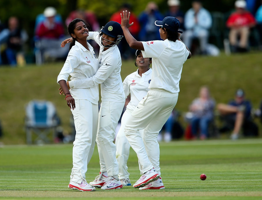 Niranjana Nagarajan's four strikes left England at 49 for 5 before lunch on the first day