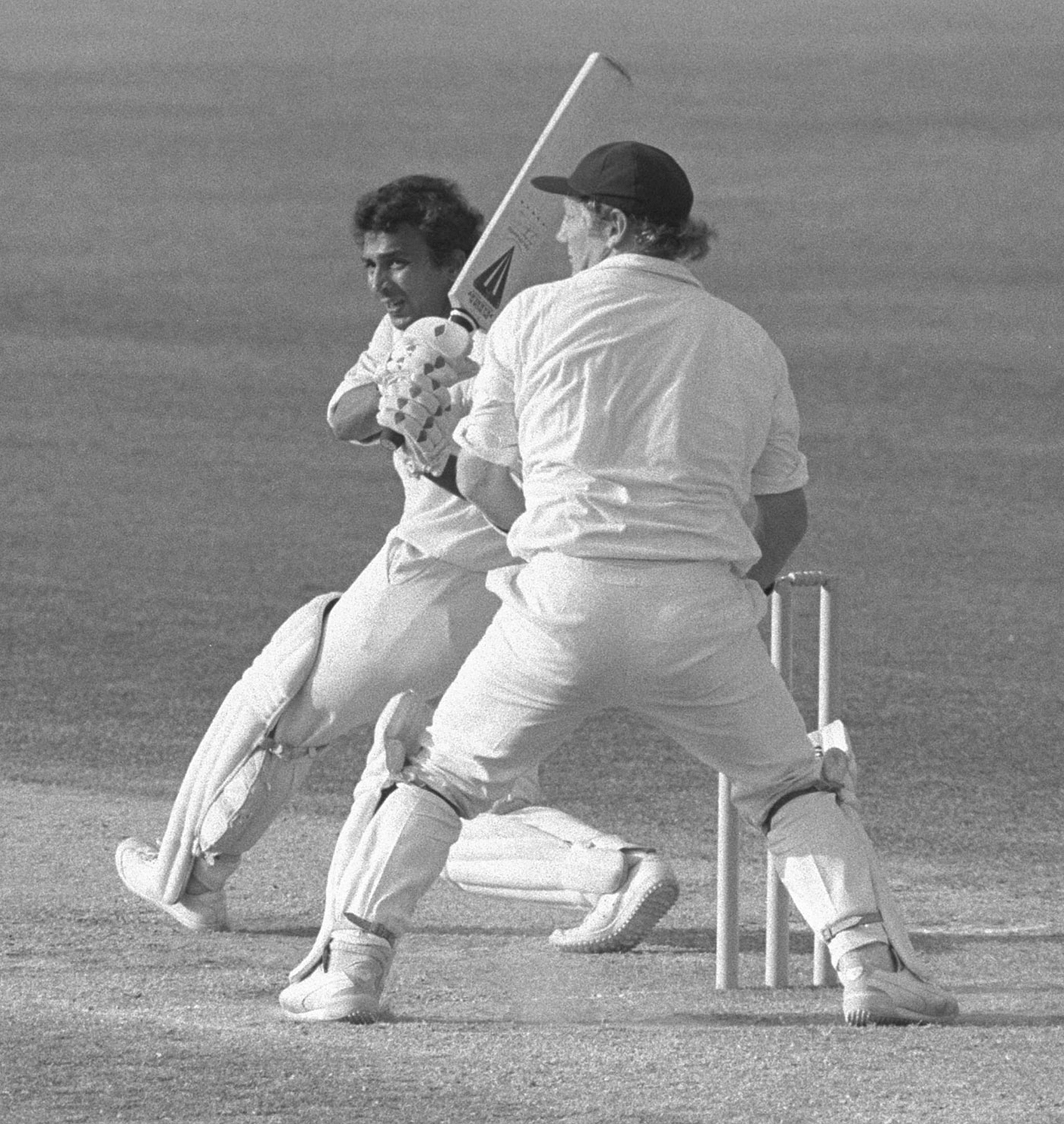Sunil Gavaskar pulls one to the leg side during his double-century, England v India, 4th Test, The Oval, 4th day, 3 September, 1979