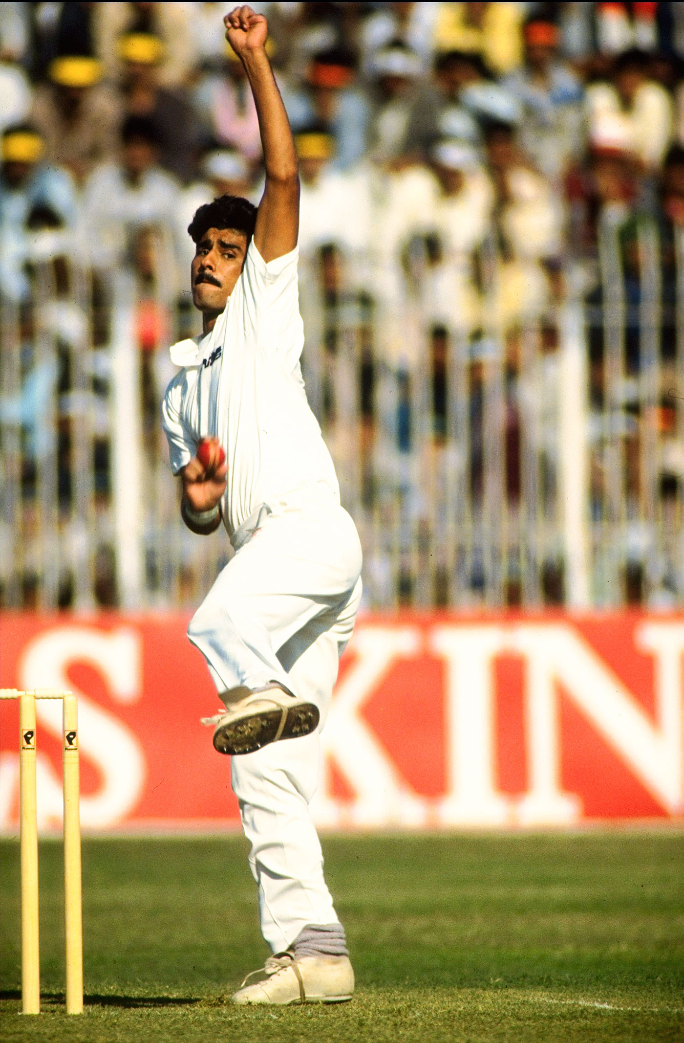 Waqar Younis steams in