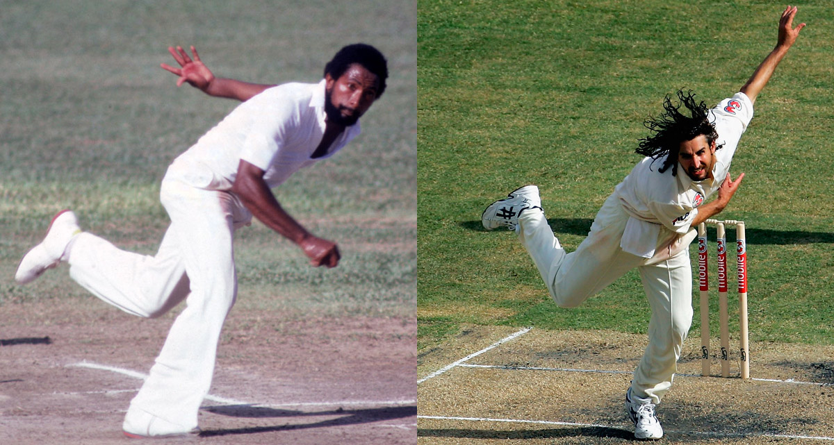 How do you compare the bowling careers of Andy Roberts and Jason Gillespie, both of whom averaged 26 with a strike rate of 55?