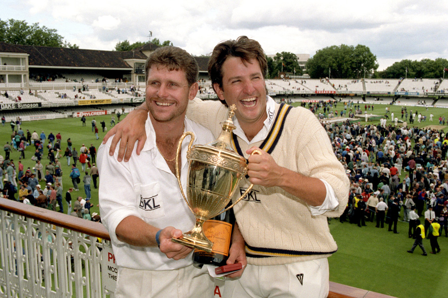 Glory days: the author and Smith revel in the 1992 Benson and Hedges Cup title win