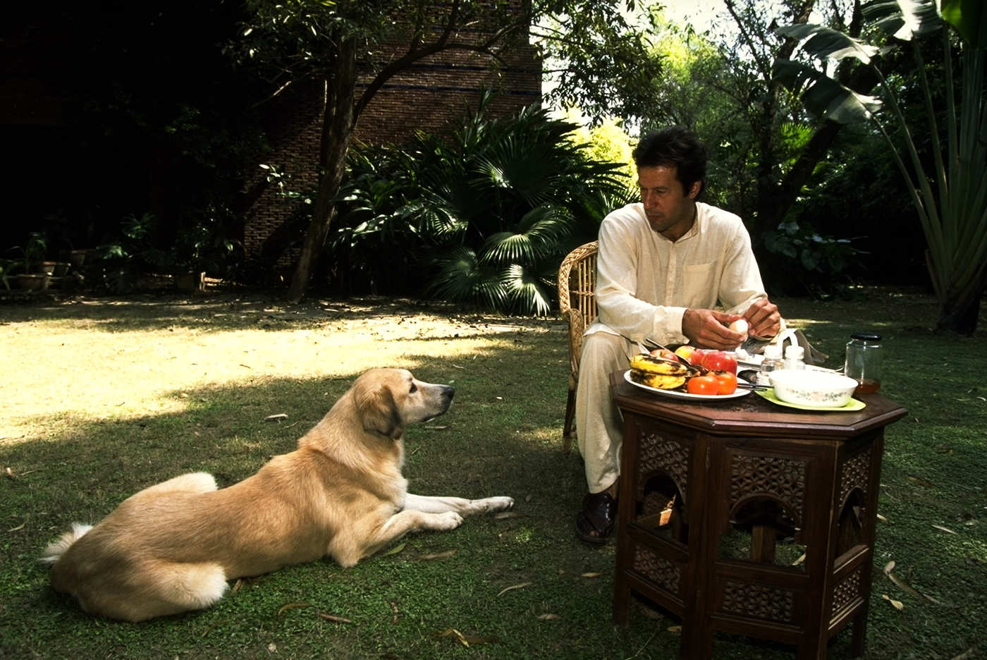 At breakfast with a friend in 1996