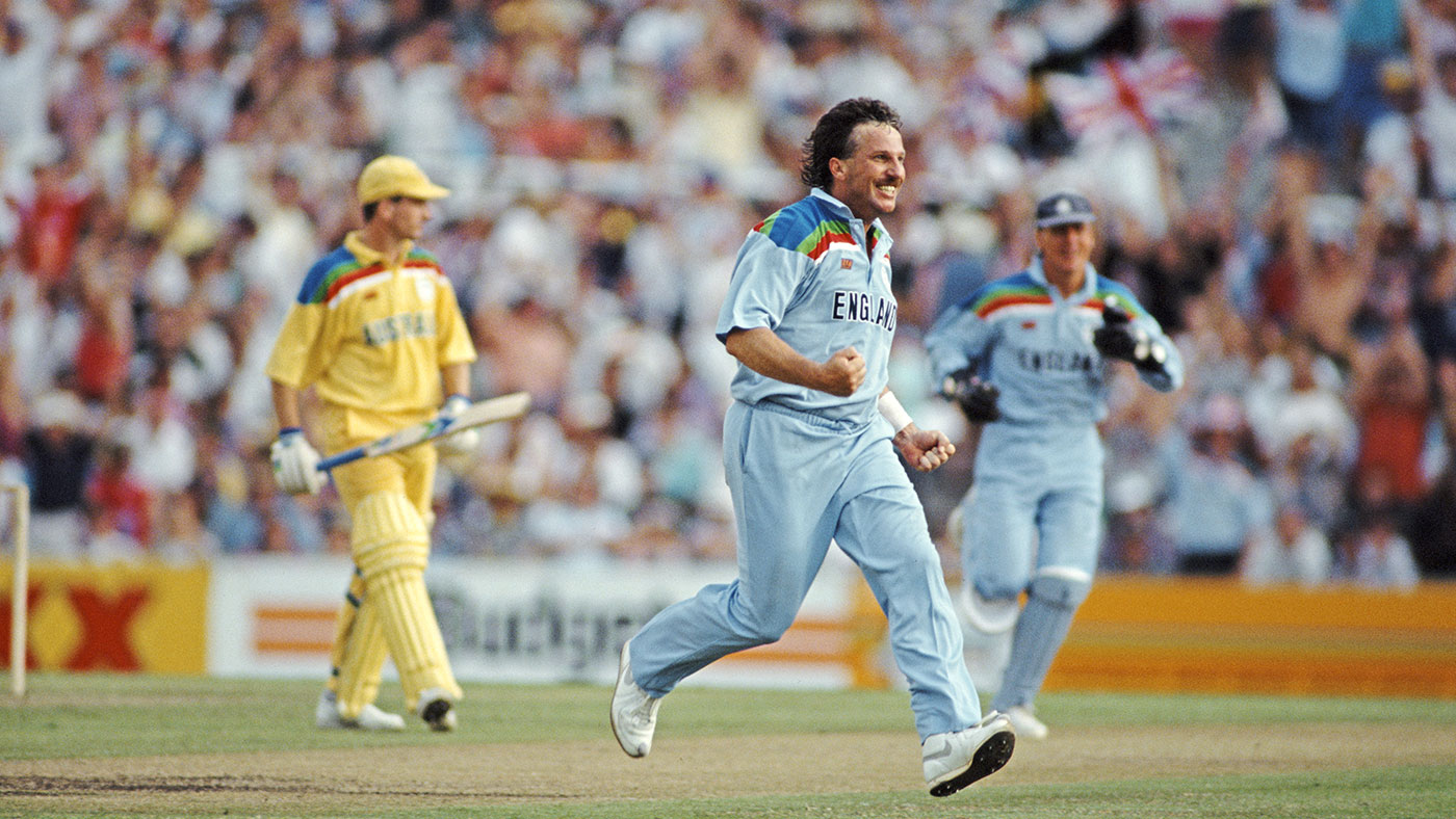 A 36-year-old Ian Botham rolled back the years to take 4 for 31 and score 53 against Australia in the 1992 World Cup