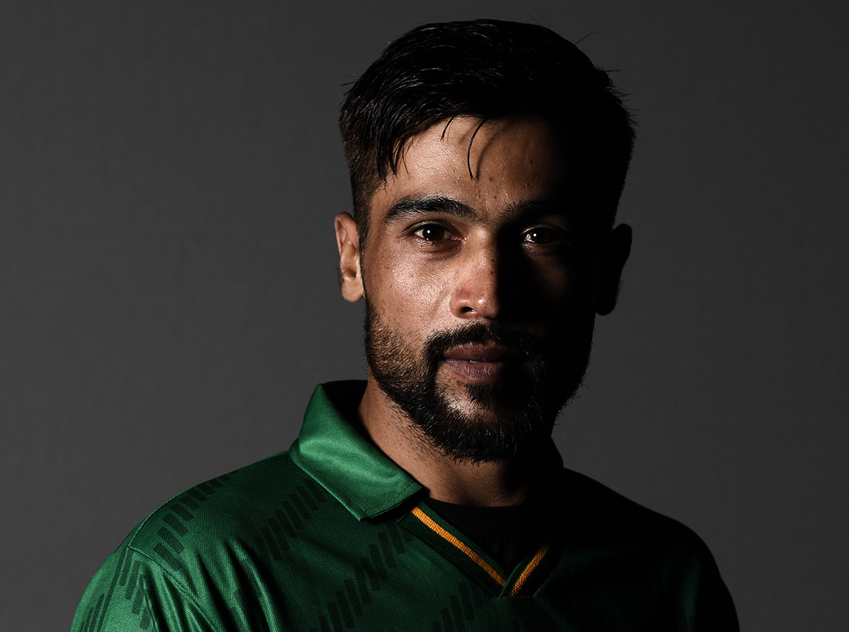 Mohammad Amir poses for a player portrait