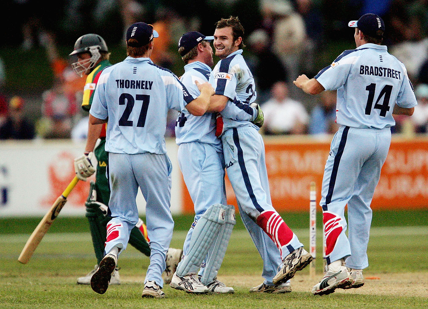 Early days: Krejza, with a full head of hair, in a 2004 ING Cup game for New South Wales against Tasmania, who he would go on to play for