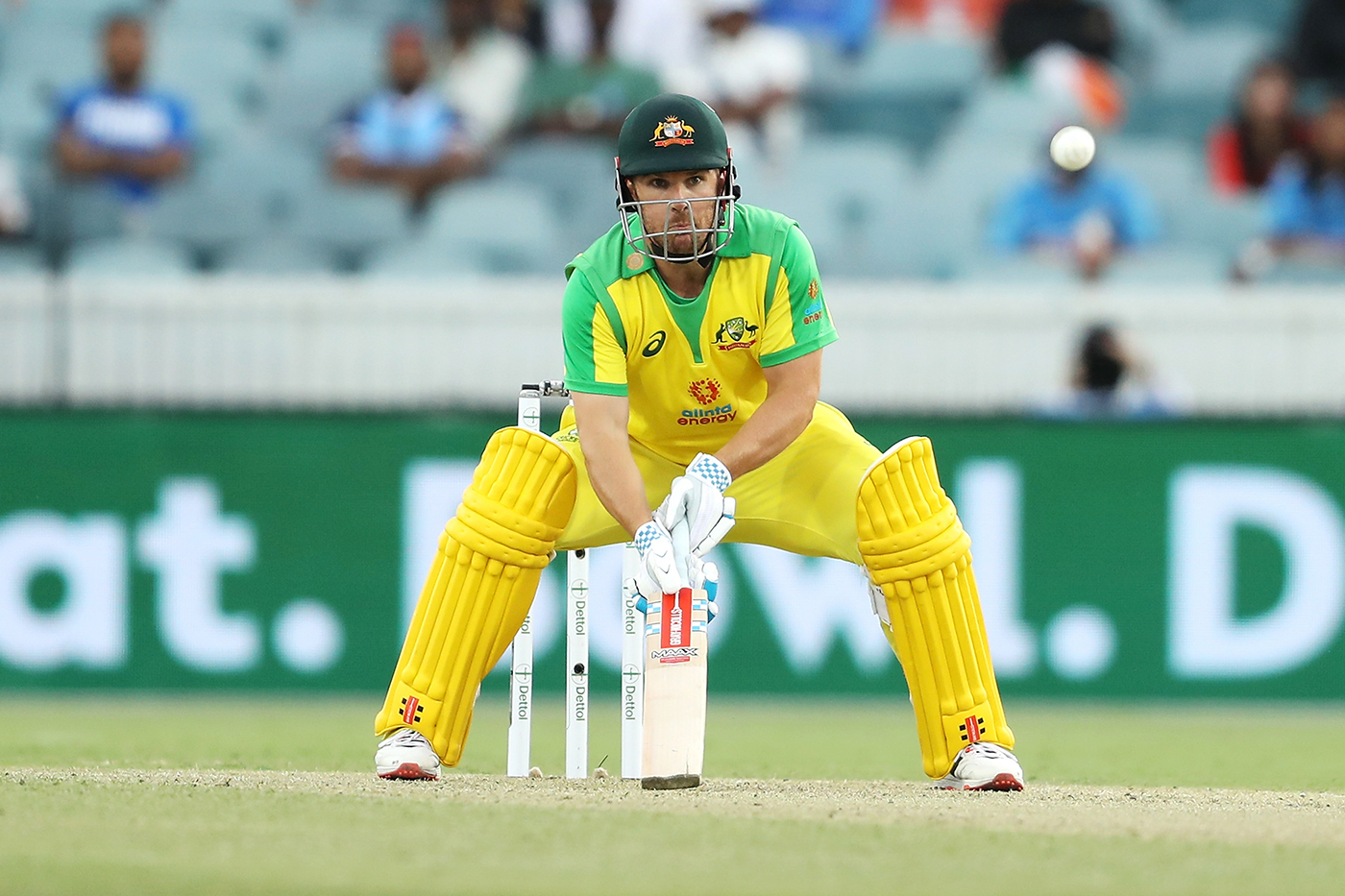 Aaron Finch shapes to ramp the ball fine