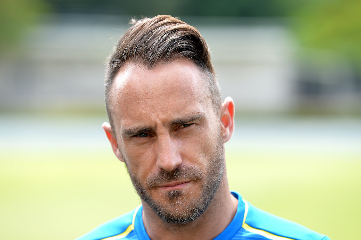 Faf du Plessis speaks at a press conference before a T20 training session