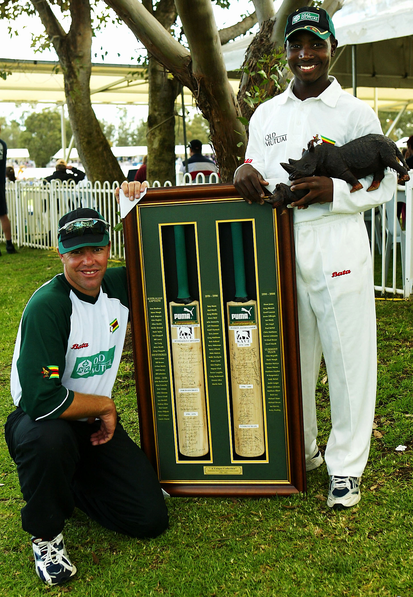 Tatenda Taibu (right) was instated as captain in 2004, after Streak led a rebellion against Zimbabwe Cricket