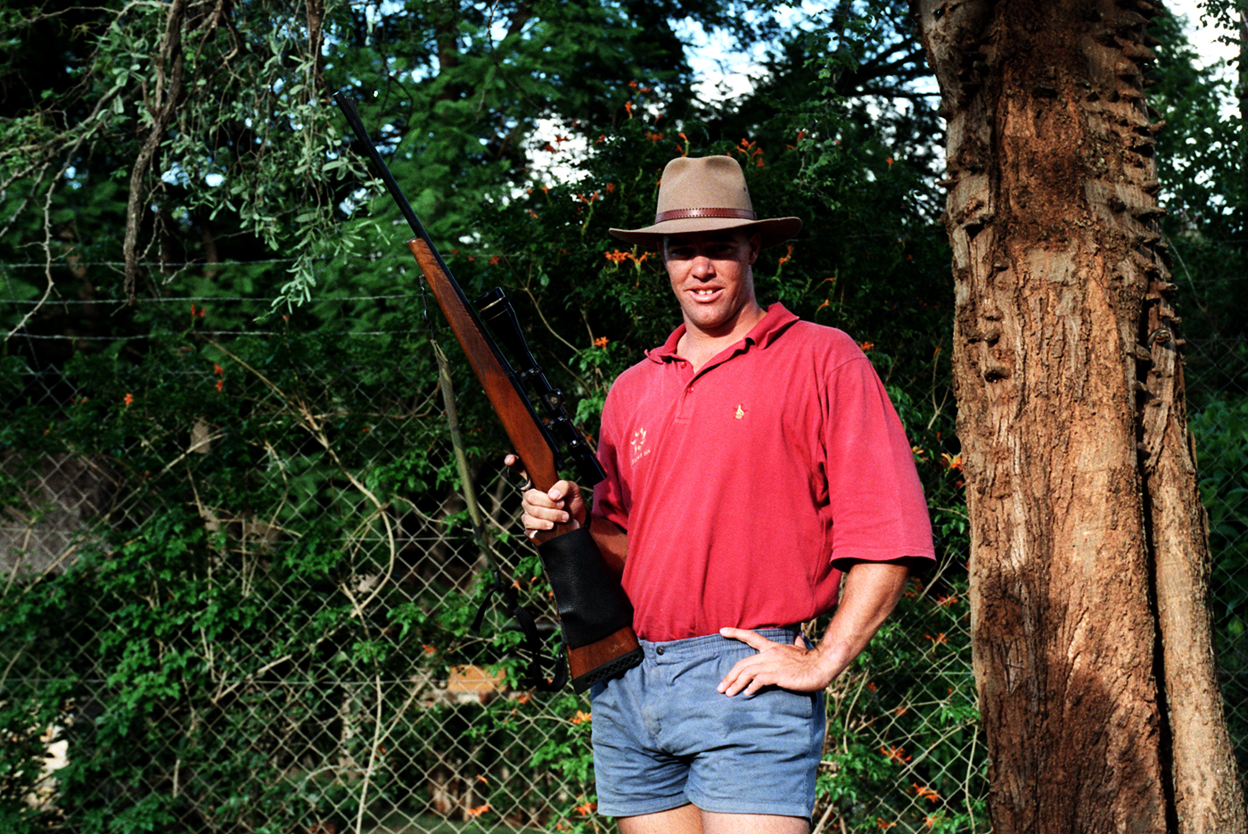 At the family farm in 1996. Streak has returned to running the farm and fishing since his 2021 ban