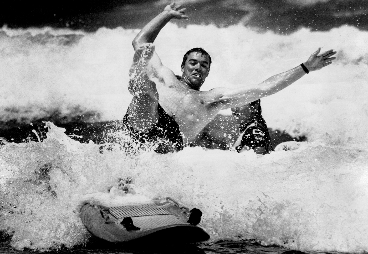 Swapping turf for surf in happier times, in Sydney in 1994