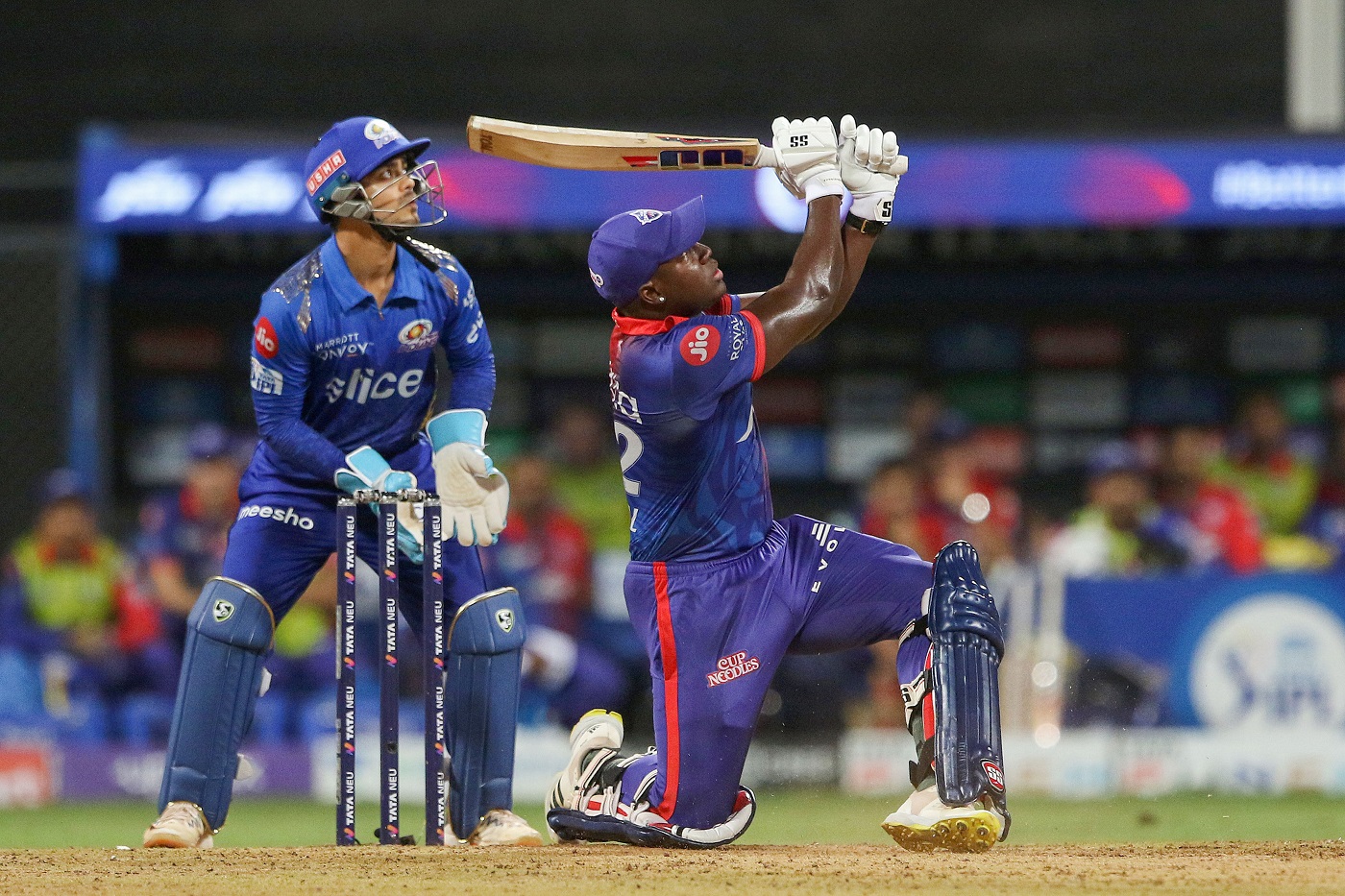 Going airborne in this year's IPL. Powell made three thirties, a 43 and a 67 for Delhi Capitals, two of those innings unbeaten