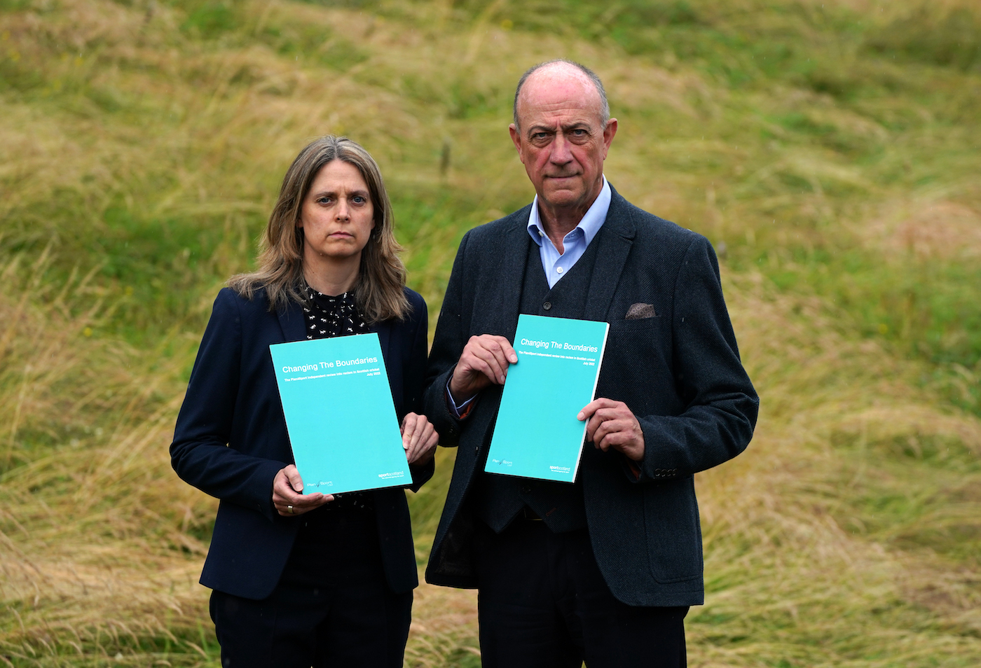 Louise Tildswell, managing director of Plan4Sport, the agency that carried out the review into racism in Scotland cricket, and Stewart Harris, chief executive of SportScotland