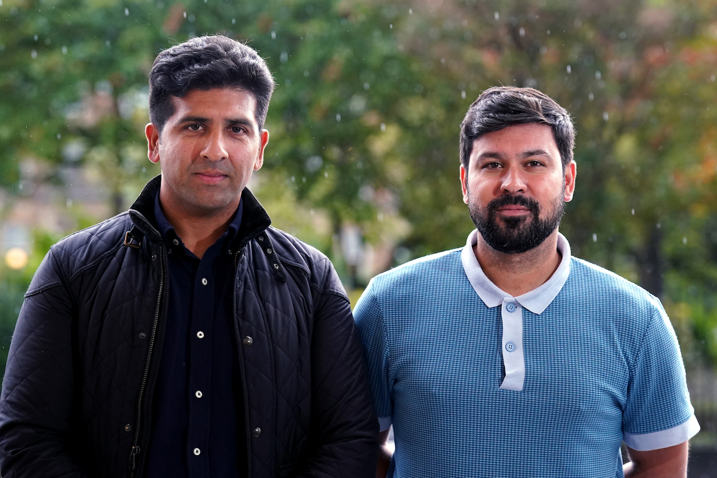 Majid Haq (left) and Qasim Sheikh after a meeting with Cricket Scotland in October 2022