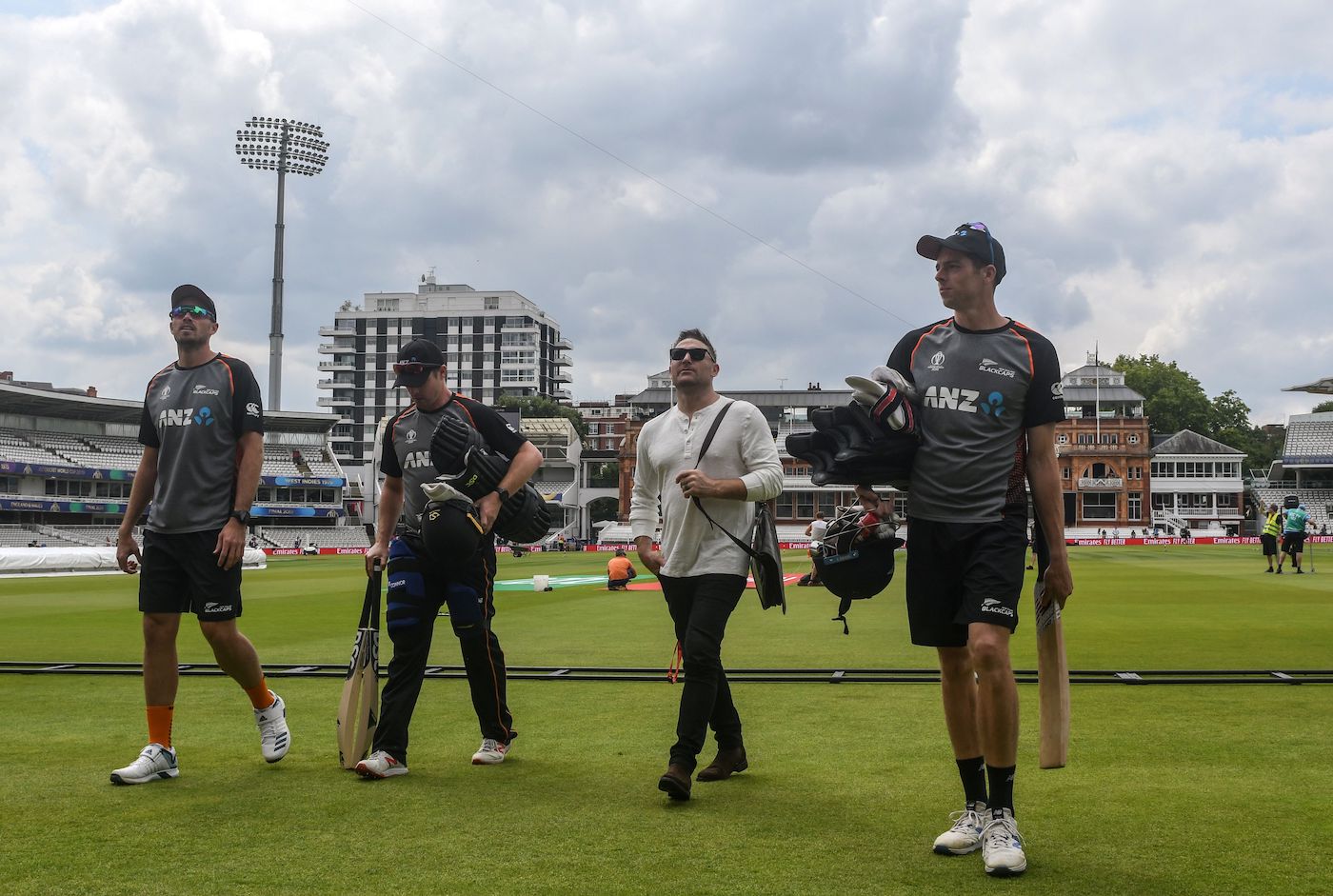 Return of the Mack: Brendon McCullum joined his former team-mates at practice on the eve of the game