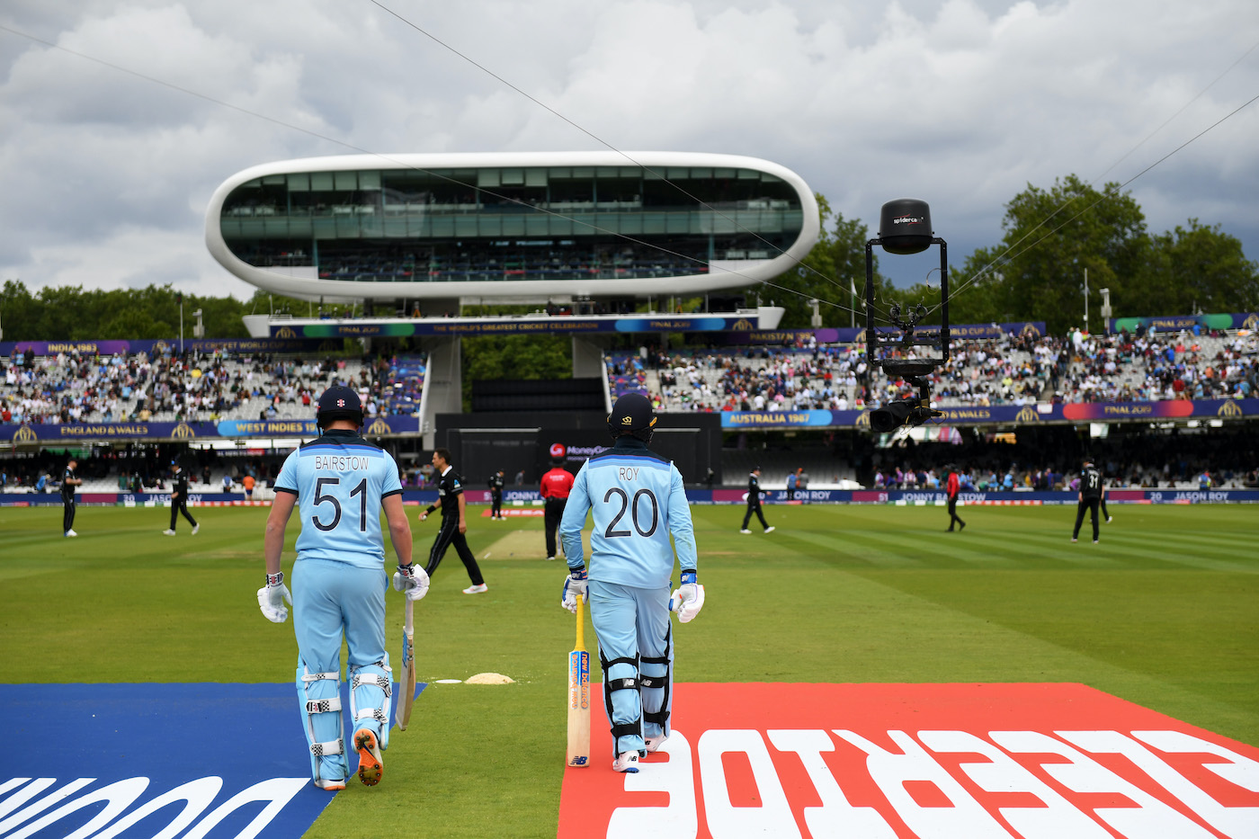 Here comes the cavalry: Bairstow and Roy walk out for the chase
