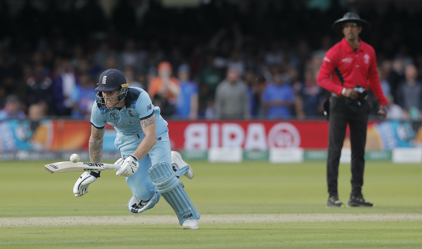 Video game: impossibly, the ball pinged off the back of Stokes' bat and went to the boundary in the last over