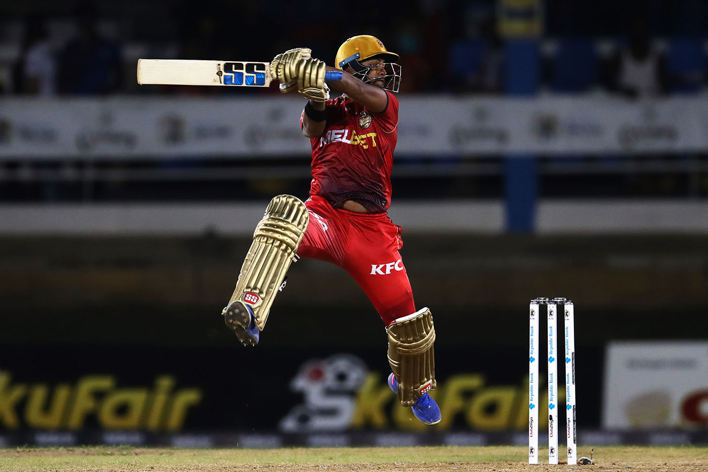No. 3: Pooran during his third T20 hundred (and second last year), against Barbados Royals in the CPL