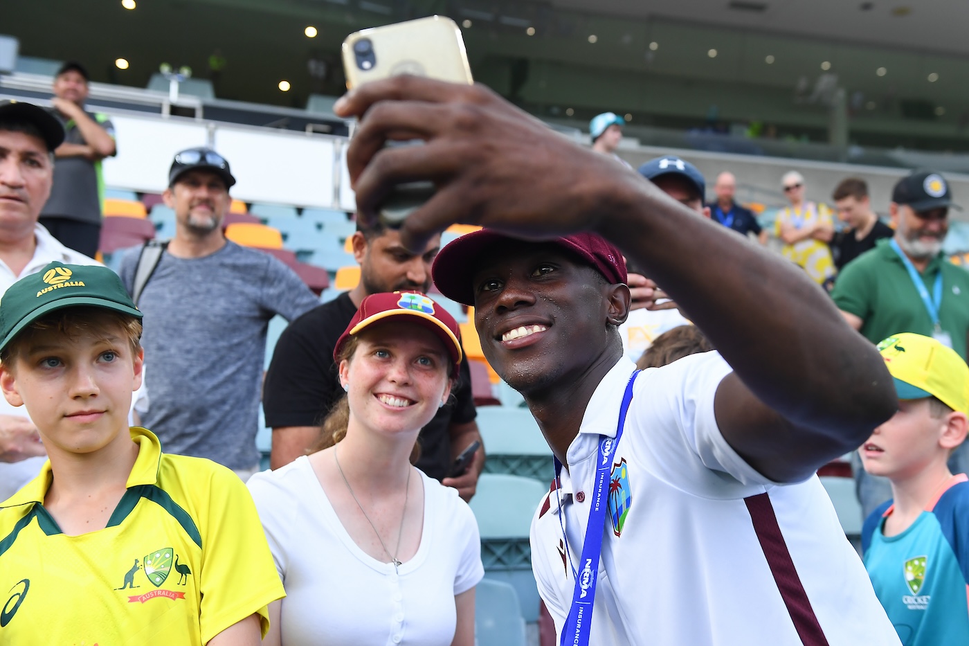 Everyone wants a piece: Joseph enjoys his new-found stardom during the Australia tour