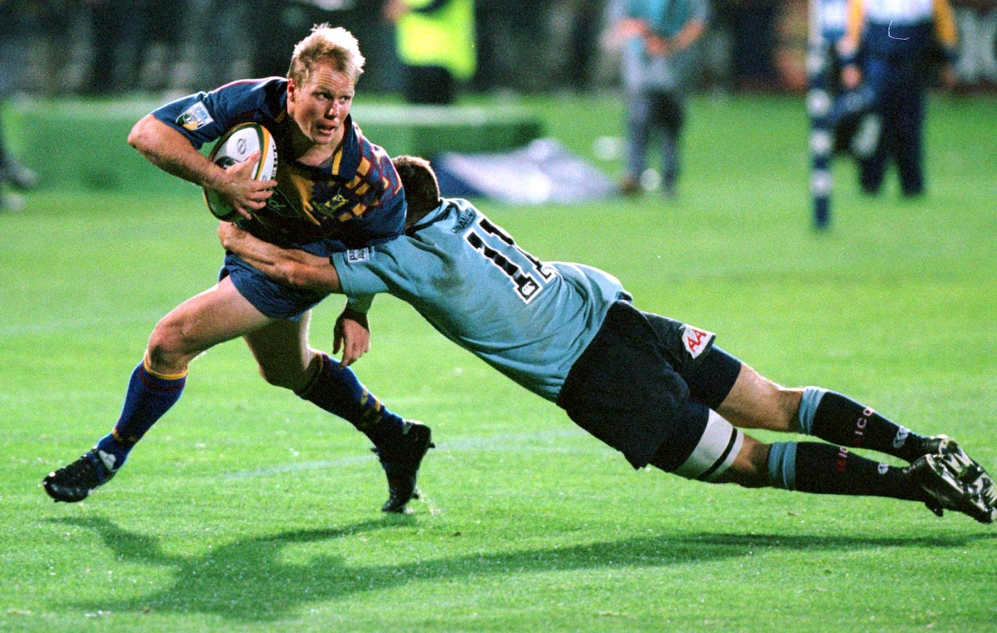 Ruck this: Jeff Wilson attempts to escape a tackle