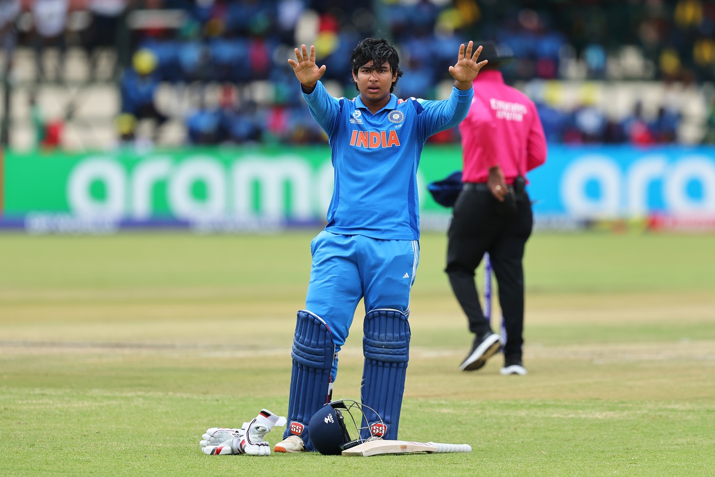 Smash and grab: Sooryavanshi got to his hundred in 55 balls in the U-19 World Cup final against England (and then made another 75 runs in the next 25 balls)
