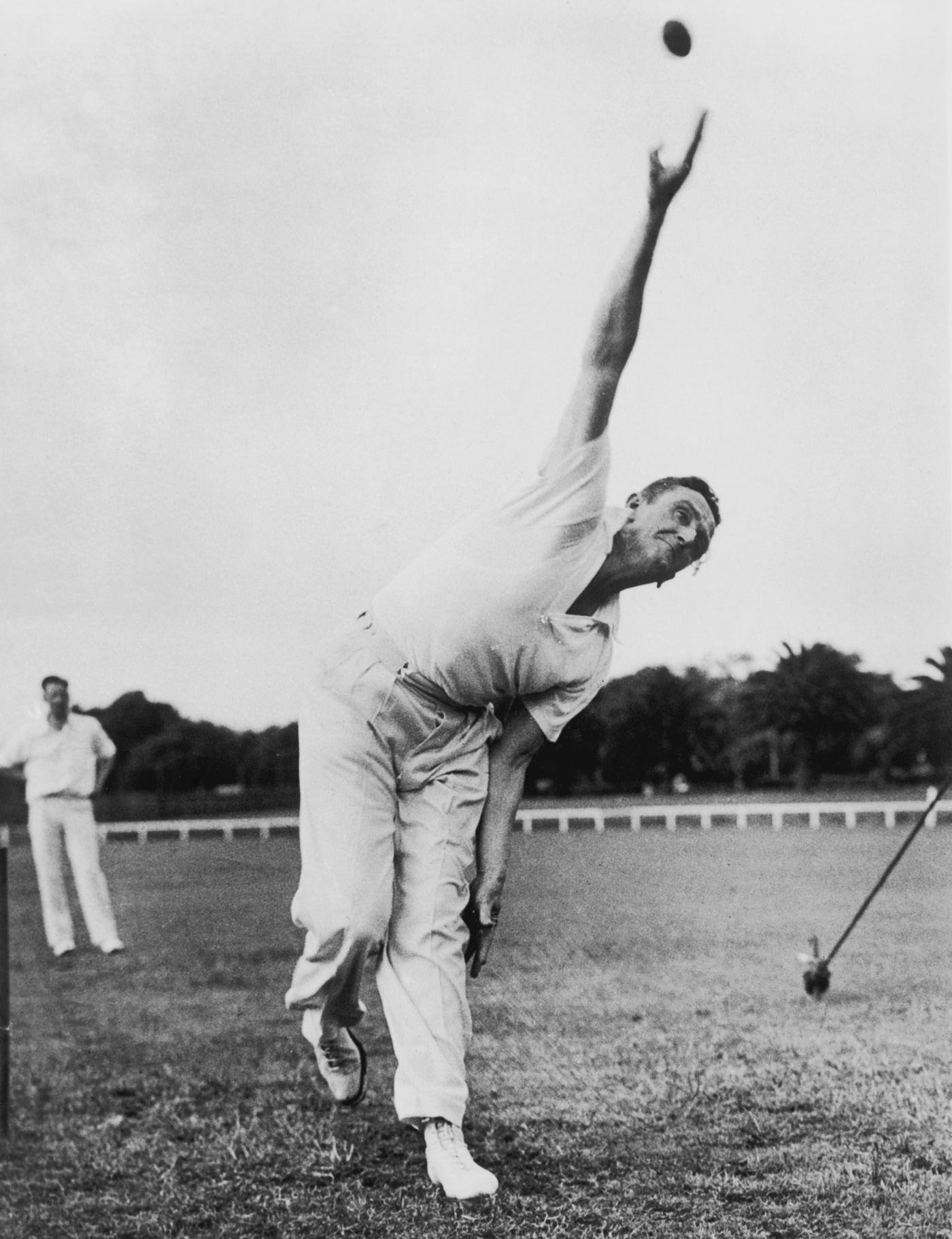 Jack Iverson bowls ahead of his Test debut