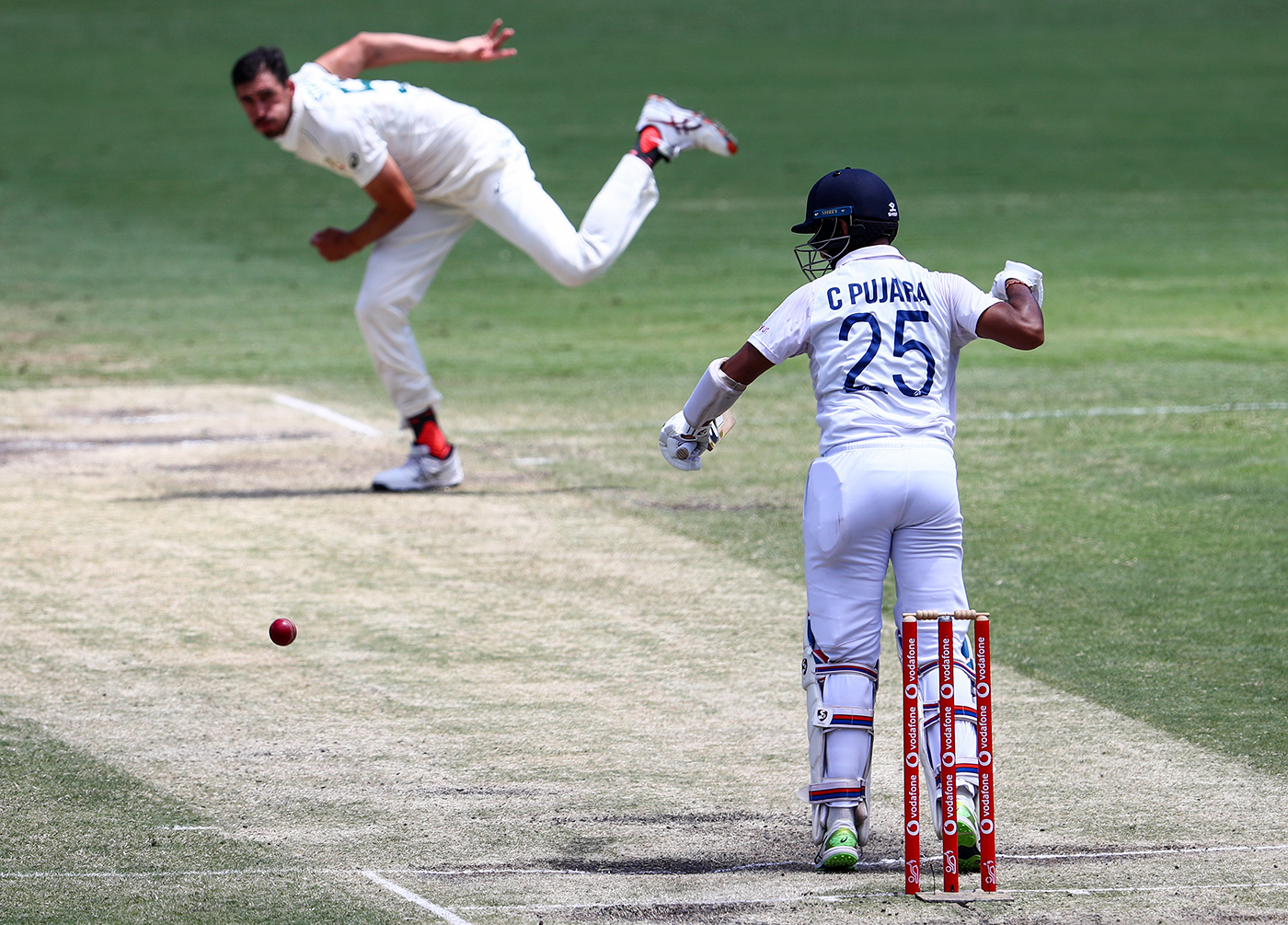Sticks and stones may break my bones but cricket balls will never crush my spirit: Cheteshwar Pujara put on a masterclass of cussed defiance in the chase
