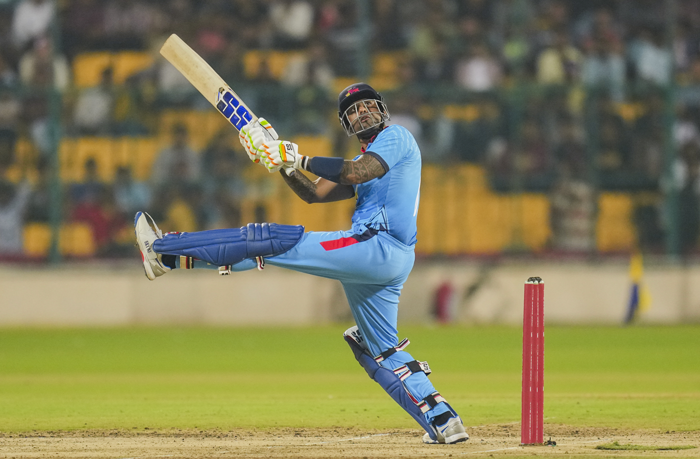 Suryakumar Yadav has scored 17% of his T20 runs in the V behind the wicket