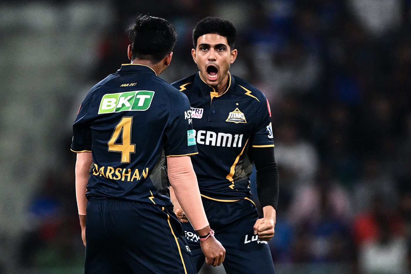 Scream when you're winning: Gill in an IPL game during his first season as captain of Gujarat Titans